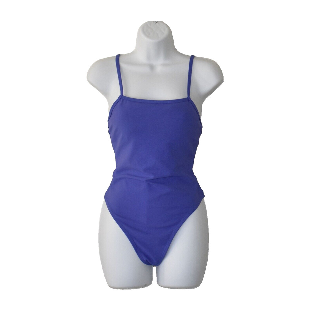 A4 NEW WILO THE LABEL One Piece Royal Blue Ribbed Swim Bathing Suit Size M $88